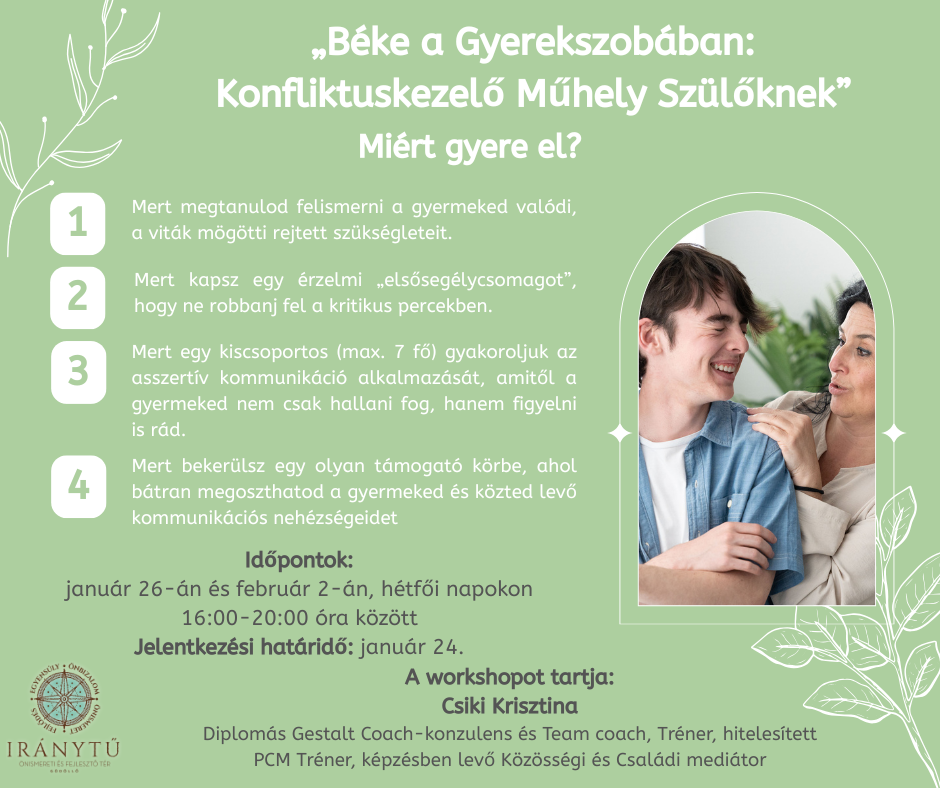 Béke a gyerekszobában: konfliktuskezelő műhely szülőknek